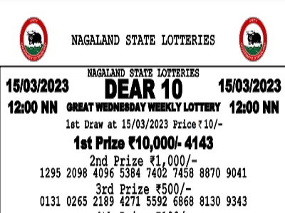 Nagaland Dear 10 Weekly Lottery Results 2023