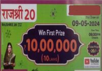 Goa State Rajshree 20 Monthly Lottery Result 09-05-2024