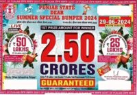 Punjab State Dear Summer Special Bumper Lottery Result 29-06-2024