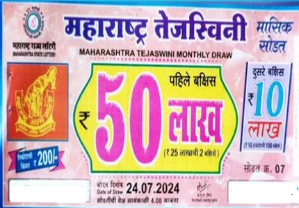 Maharashtra State Tejaswini Monthly Lottery Result 24-07-2024