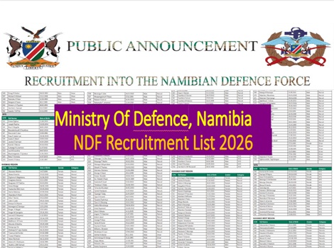 NDF Shortlisted candidates List 2026 Namibia