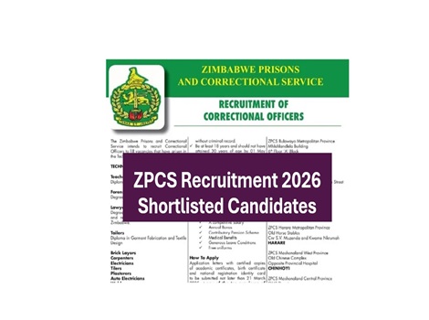 ZPCS Recruitment 2026 Zimbabwe Shortlisted candidates