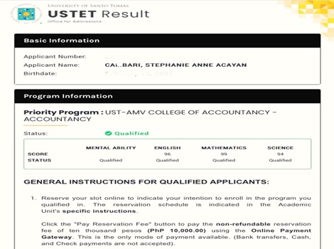 USTET results