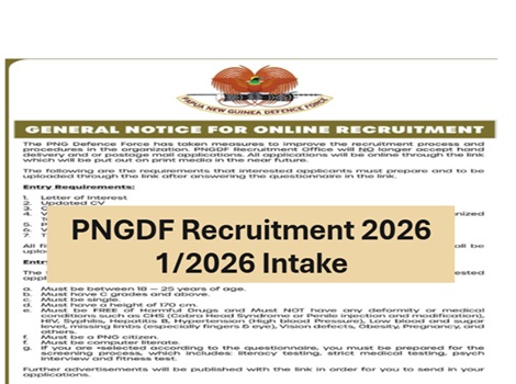 PNG 2026 Defence Force Recruitment (1/2026) Intake