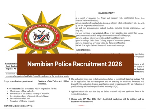 Namibian police Recruitment 2026