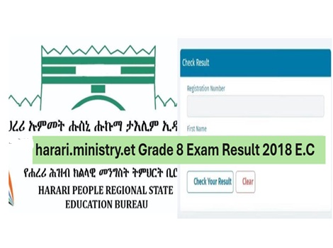 harari ministry et grade 8 result 2018
