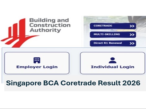 Singapore BCA Coretrade result 2026 Login