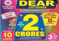 Sikkim State Lottery Result dear 200 monthly