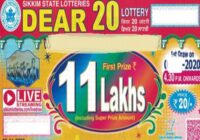 Sikkim Dear 20 Lottery Result 4.30 PM