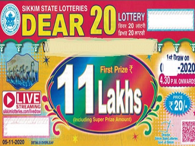 Sikkim Dear 20 Lottery Result 4.30 PM