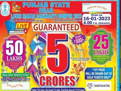 Punjab State Dear Lohri Makar Sankranti Bumper Lottery result 16-01-2023