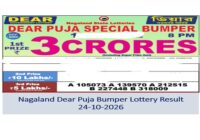 Nagaland Dear puja Bumper Lottery Result 24.10.2026