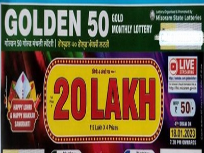 Mizoram Golden 50 Gold Monthly Lottery Result 18-01-2023