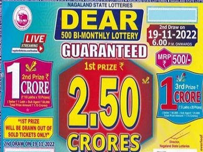 Nagaland Dear 500 Bi Monthly Lottery Result 19-11-2022