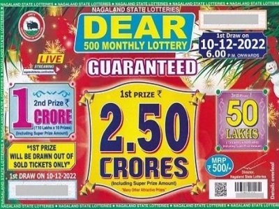 Nagaland State Dear 500 Monthly Lottery Result 10-12-2022