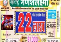 Maharashtra Ganesh Laxmi New Year Special monthly Lottery Result 25-01-2023