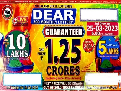Nagaland State Dear 200 Monthly Lottery Result 25-03-2023