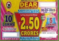 Nagaland State Dear 500 Monthly Lottery Result 30-09-2023