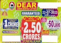 Nagaland Dear Sawan Bumper Lottery Result 22-07-2023