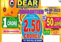 Nagaland State Dear Rakhi Bumper Lottery result 09-09-2023