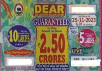 Nagaland State Dear 500 Saturday Weekly Lottery Results 25-11-2023