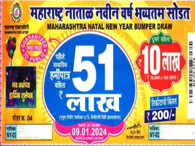 Maharashtra State natal New year Bumper lottery Results 09-01-2024