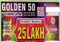 Mizoram State Golden 50 Gold Monthly Lottery Result 27-03-2024