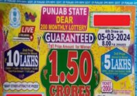 Punjab State Dear 200 Monthly Lottery result 05-03-2024
