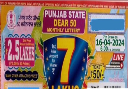 Punjab State Dear 50 Monthly Lottery Result 16-04-2024