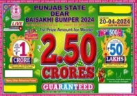 Punjab State Dear Baisakhi Bumper 20-04-2024 Results