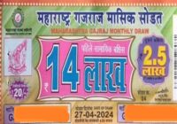 Maharashtra Gajraj Monthly Lottery Result 27-04-2024