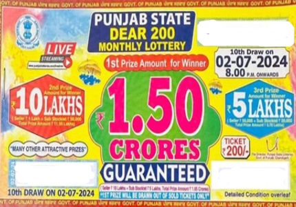 Punjab State Dear 200 Monthly Lottery Results 02-07-2024