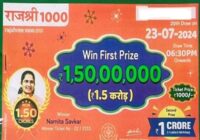 Goa State Rajshree 1000 monthly Lottery Result 23-07-2024