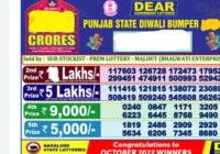 Punjab Diwali Bumper Lottery Results 31-10-2025