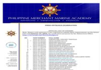 PMMA Entrance Exam Results 2026 Official List Of Passers