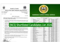 National Correctional Service Shortlisted Candidates List 2026