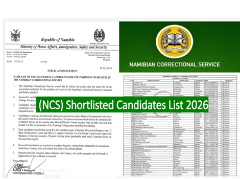 National Correctional Service Shortlisted Candidates List 2026