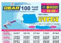 Punjab dear 1000 monthly lottery result 13-09-2025