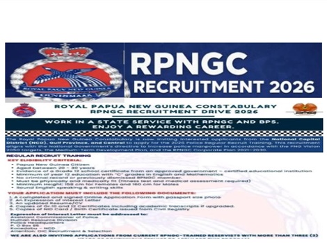 RPNGC Recruitment 2026 Papua New Guinea