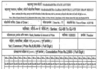 Maharashtra gajraj Monthly Lottery result 27-12-2025