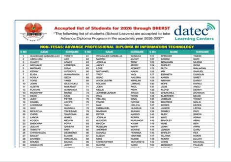 2026 datec learning centre selection List for academic year 2026