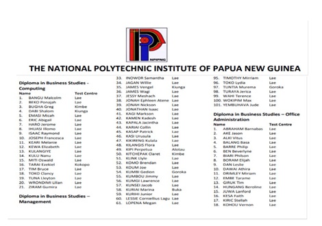 Polytechnic Acceptance List 2026