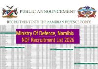 NDF Shortlisted candidates List 2026 Namibia