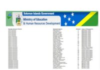 Solomon Islands National Examination Results 2025-26