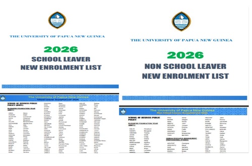 UPNG Selection List/ Acceptance List 2026