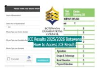 JCE Results 2025 Botswana 2026 JCE score card download