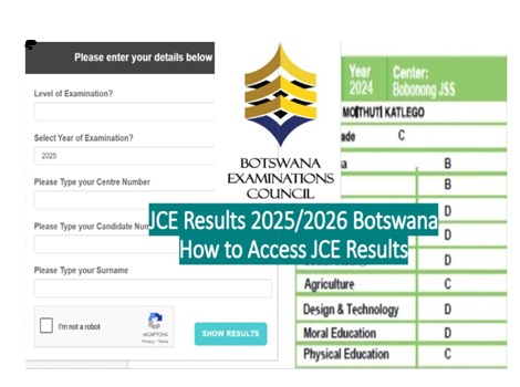 JCE Results 2025 Botswana 2026 JCE score card download
