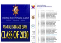 PMMA Annual Entrance Exam Results 2026 passers list
