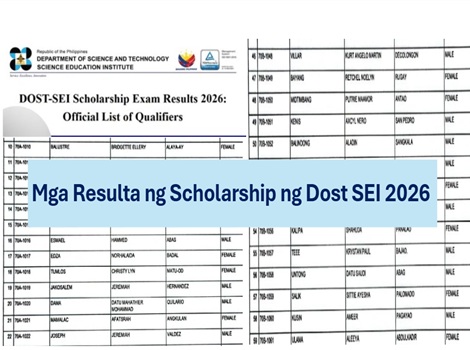 Mga Resulta ng Scholarship ng Dost SEI 2026
