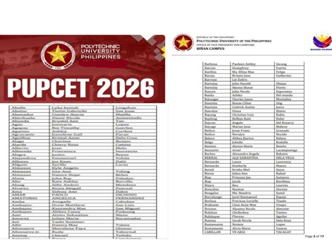 PUP College Entrance Test Result 2026 List Of Qualifiers